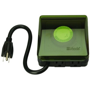 Woods - Outdoor - Plug In Timer - 125 V - Green - 1 of 1