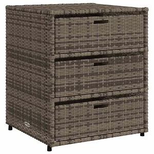 vidaXL Patio Storage Cabinet Tool Organizer Outdoor Furniture Poly Rattan - 1 of 4