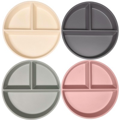 matte pink, green, dark gray & off white