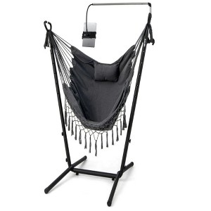 60"Height Adjustable Hammock Chair with Phone Holder and Side Pocket - 1 of 4
