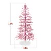 Best Choice Products Pre-Lit Flocked Sparse Christmas Tree 7.5ft Artificial Pine Tree, w/White & Multicolored LED Lights - Pink - 2 of 4
