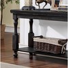 Vynxaria Antique Black 1pc Sofa Tables Open Bottom Shelf Plank Style Table Top Living Room Furniture - 2 of 4
