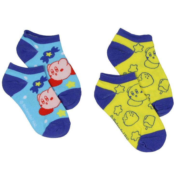 Bioworld Kirby Character Game Design 6-Pack Youth No Shoe Ankle Socks Size 7-9 Multicoloured, 4 of 8