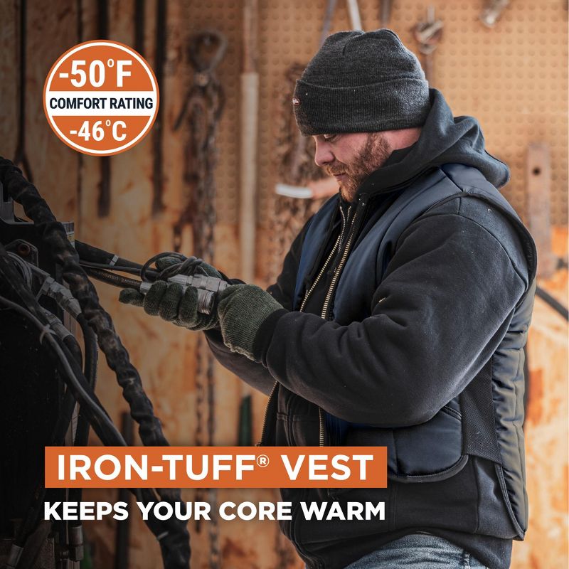 RefrigiWear Men's Iron-Tuff Water-Resistant Insulated Vest -50F Cold Protection, 2 of 7
