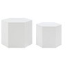 NicBex Modern Hexagon Coffee Table Set of 2,Wooden Center Table for Living Room,Bedroom,Office,Living Room Furniture,White - 2 of 4