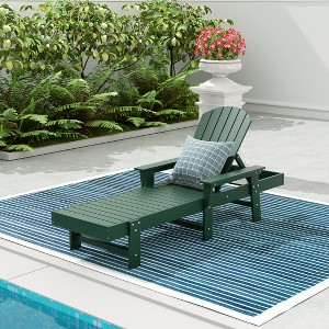 WestinTrends Dylan Adirondack Poly Reclining Chaise Lounge With Arms - 1 of 4