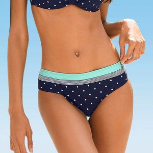 Women's Print Mid Rise Bikini Swimsuit Bottom - LASCANA - 1 of 4
