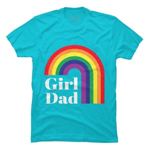 Adult Design By Humans Father's Day Girl Dad Pride Rainbow By KangThien T-Shirt - 1 of 2