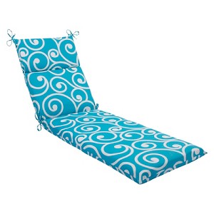 Pillow Perfect Best Outdoor Chaise Lounge Cushion - Blue, White Blue