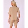 INSPIRE CHIC Women's Summer Pajamas Short Sleeve T-Shirt with Bodycon Shorts Workout Lounge Sets - 3 of 4