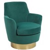 CAVINAS Swivel Barrel Chair with Gold Base,360° Rotating Accent Chair,Reading Chairs for Living Room & Bedroom,300LB Capacity - 4 of 4
