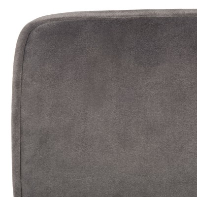 Dark Grey Velvet and Walnut Mid-Century Accent Chair