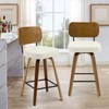 Bekrvio Swivel Counter Height Bar Stools Set of 1/2/3/4,26" Faux Leather Upholstered Bar Stools with Back & Bent Wood Frame for Kitchen Island - 4 of 4