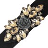 INSPIRE CHIC Women's Elastic Stretchy Vintage Elegant Rose Flower Rhinestone Belt - 2 of 4