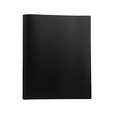 Staples Textured Poly 2-Pocket Folders with Fasteners Black 654272