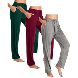 Blue Ice  Women's Loose Fit Classic Lounge Pants-3 Pack - 1 of 4