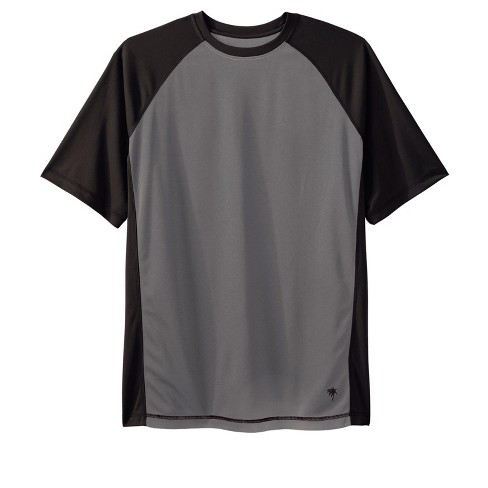 KingSize Men's Big & Tall Raglan Sleeve Swim Shirt - Big - 2XL, Steel Black  Rash Guard
