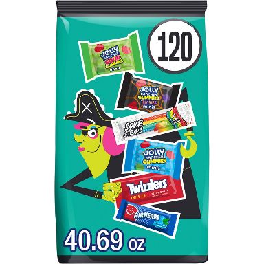 Jolly Rancher Twizzler Sour Strips Airheads Sweets Assorted Halloween Candy Bag - 40.69oz/120ct