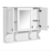 Alilang 35.00 Inch Wall-Mounted Storage Cabinet with Mirror and Adjustable Shelves-White - 3 of 4