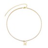 Adornia 14k Gold Plated Tennis Necklace with Initial Charm - 3 of 3