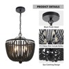 GTCLIGHTING Black 17 inch Wood Beaded Chandelier, Bohemia Draped Bead Flush Mount Ceiling Light Fixture for Dinning Room, Bedroom, Hallway - 4 of 4