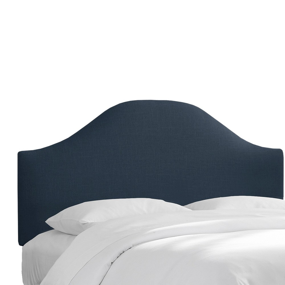 Skyline Furniture Custom Upholstered Curved Headboard - Linen - Queen: Pine Frame, Polyester Fill, Spot Clean