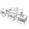 VisioGear 4 Pieces Patio Seating Group, Outdoor Conversation Set with Cushions and a Coffee Table for Patios, Gardens, Beige, 27.2"*27.2"*23.6" - 3 of 4