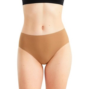 TC Fine Intimates Matte Microfiber Modern High Cut Brief Panty (Dark Sand, Medium) - 1 of 4