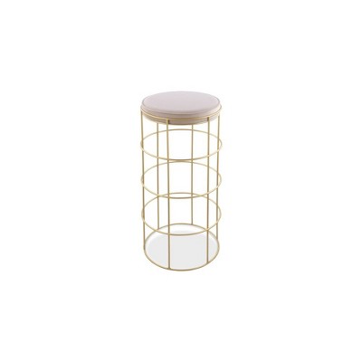 Meridian Furniture,Rebar Cream Velvet Bar Stool