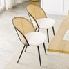 Bekrvio Mid-Century Modern Rattan Dining Chairs Set of 2/4,PU leather/Boucle Upholstered Kitchen Chairs with Cane Back and Metal Leqs for Dining Room - 2 of 4