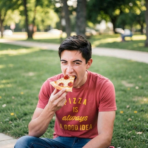 Camiseta de Hombre La Pizza Siempre es una Buena Idea Divertida para Amantes de Fiestas con Diseño Gráfico Sarcástico - Camiseta de Hombre Crazy Dog para Foodies 3