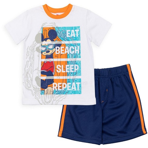 Disney Mickey Mouse Little Boys Graphic T-shirt And Mesh Shorts Outfit ...