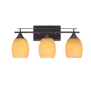 Toltec Lighting Uptowne 3 - Light Vanity in  Dark Granite with 5" Cayenne Linen Shade - 1 of 1