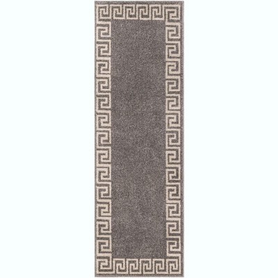 Modern Athens Geometric Gray 2' x 6' Indoor Runner Rug