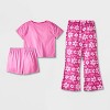 Girls' Barbie 3pc Pajama Set - Pink - 2 of 4