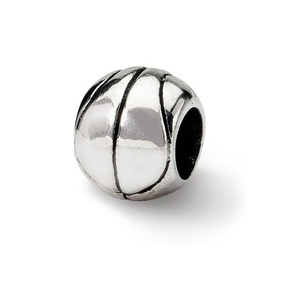 Black Bow Jewelry Sterling Silver Basketball Bead Charm