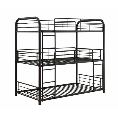 Twin Cairo Triple Bunk Bed Sandy Black - Acme Furniture