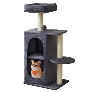 Multi-Cat Tree Tower with 2 Hideouts & Scratching Posts, Durable Cat Climbing Furniture - 1 of 4