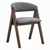 Royal Hampton Side Dining Chair Set of 2, Gray Padded Seat and Back, Brown Wood - 2 of 4