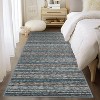 Washable Hallway Runner Rug Modern Abstract Accent Carpet Non-Slip Backing Non-Shedding Contemporary Striped Transitional Rug Runner - 2 of 4