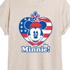 Women's - Disney - Minnie Flag Heart Oversized Graphic T-Shirt - 2 of 4