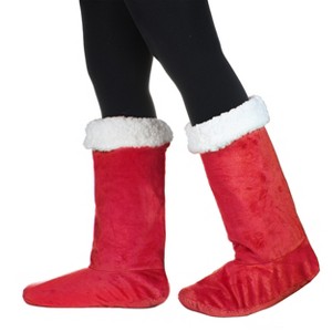 Women's Faux Shearling Lined Slipper Socks, Kid's Winter Indoor Home Non Skid Booties, Soft, Warm, Fluffy, Cozy, Fuzzy, Gifts - Catalonia - 1 of 4