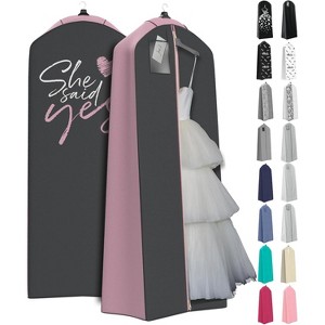 72" Wedding Dress Garment Bag, 20" Gusseted Cover for Puffy Bridal Gowns, Travel & Storage - 1 of 4