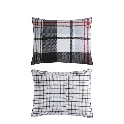 Twin Black Plaid Reversible Down Alternative Comforter Set