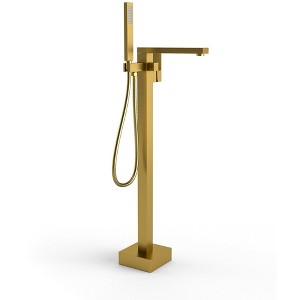 YAWWALK Double Handle Floor-Mounted Freestanding Tub Faucet with Hand Shower - 1 of 4