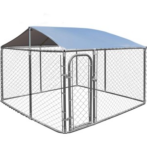 Tangkula Large Pet Dog Run House Kennel Shade Cage 7.5' x7.5'  Roof Cover Backyard Playpen - 1 of 4
