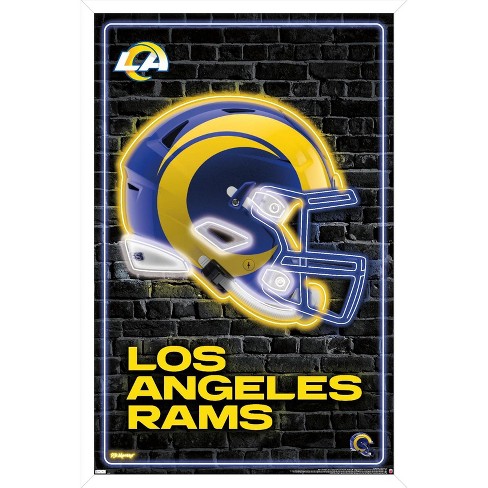 Trends International Nfl Los Angeles Rams - Neon Helmet 23 Framed