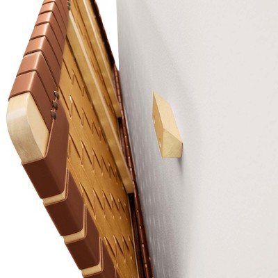 Natural Brown Twin Wood and Vegan Leather Woven Headboard