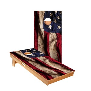 Skips Garage American Flag Cloth Cornhole Boards - ACA Star Series - 1 of 1