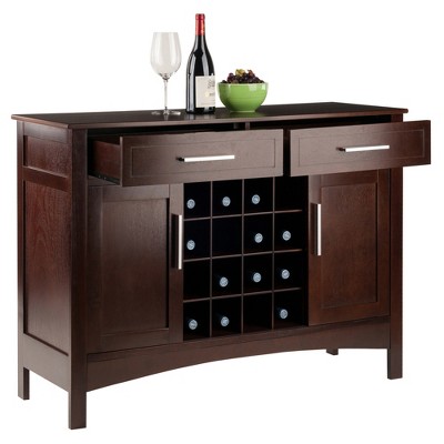 Winsome Transitional Cappuccino Brown Wood Buffet Sideboard